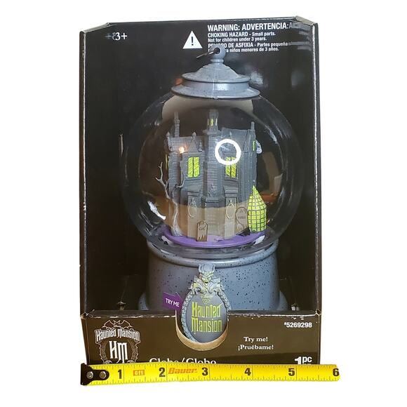 New Disney The Haunted Mansion Halloween Animated Globe Swirling Bats 7in Tall - Picture 8 of 9